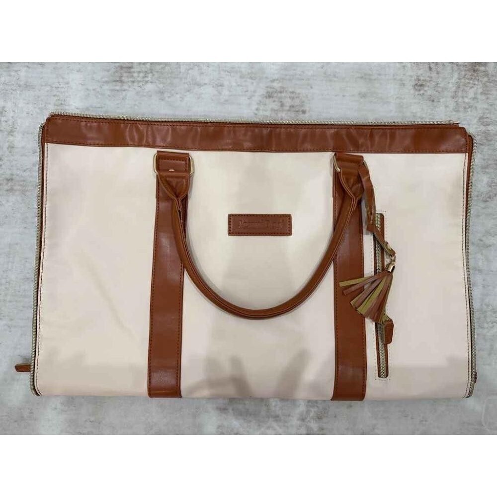 JenniBag Original 2-in-1 Convertible Garment Duffel Travel Bag - Cream & Tan 60L
